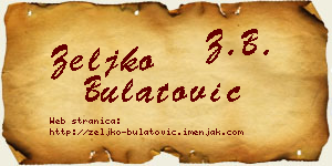 Željko Bulatović vizit kartica